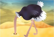 Political Pre-Commitment Without Evidence: How Worldview Undermines Reason Cartoon Of ostrich sticking head in the sand