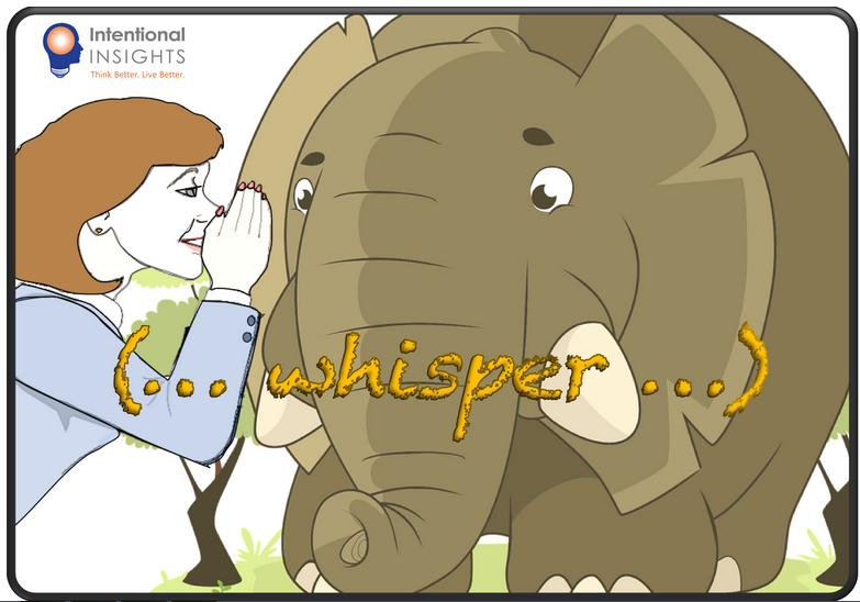 Female Animation Whispering to An Elephant